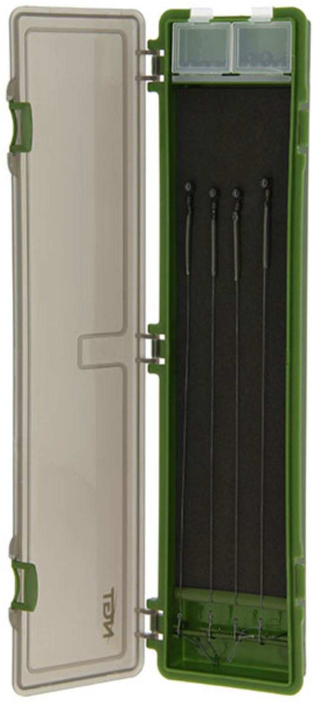 Carp Hooklength NGT 900 Rig Box Inc Scissors Baiting Tool Set 6 Carp Hooklengths.
The bundle includes a NGT 900 Plastic Double Clip Stiff Rig Wallet with Rig Pins a