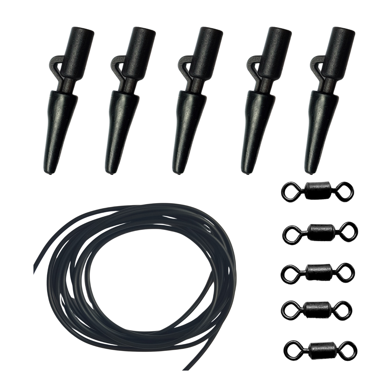41 Piece Carp Fishing Lead Clip Action Pack Inc Clips, Swivels, Tail Rubbers, Tubing & Beads.
Everything you need to create a safe carp rigs.
Kit Includes;
1