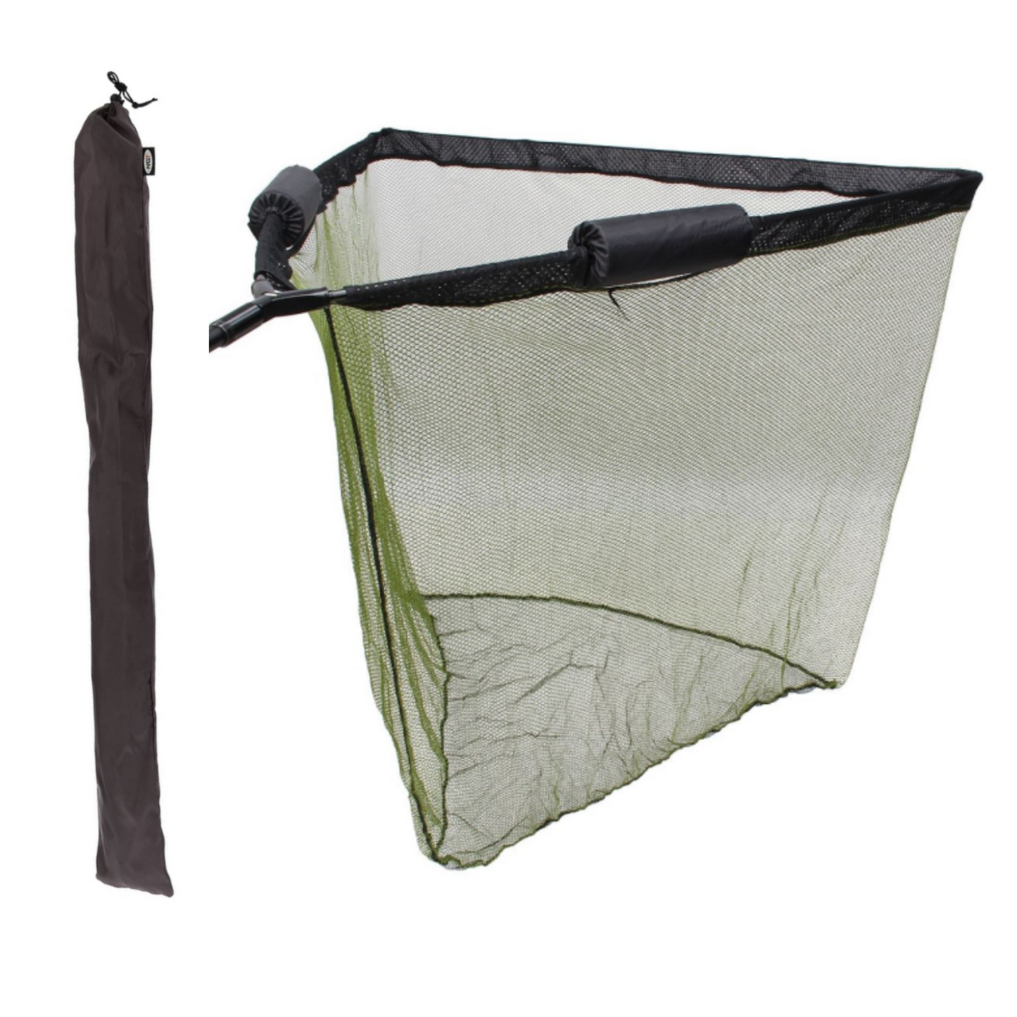 42 inch green mesh specimen landing net with metal V block and stink bag, NGT brand dual net float system