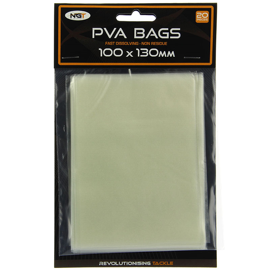 NGT PVA bags
Elevate your carp fishing game with our premium Carp PVA Soluble Bags! Each pack of 20 offers convenience and precision in baiting. These quick-dissolv