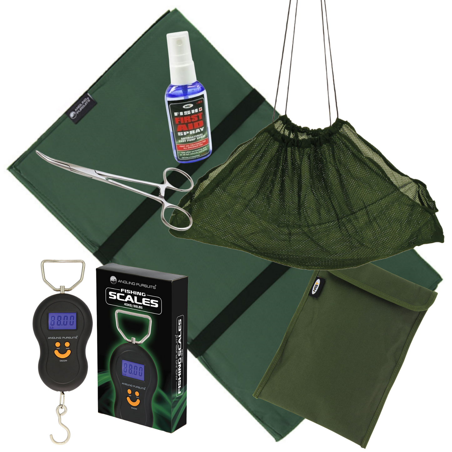 Full Starter Carp Fishing Welfare Bundle from NGT & Angling Pursuits.
Details Below;
Electronic Scales
LCD screen
Displays in lbs and kgs
Compact size
Tare weig