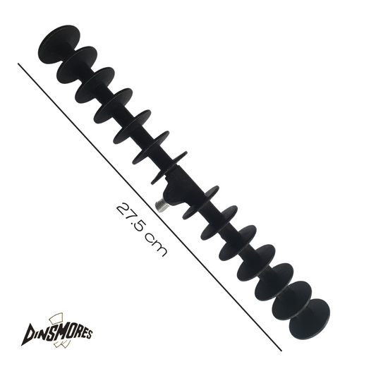 12 Position Fishing Feeder Rest in black with threaded adjuster for secure rod positioning, 27.5 cm long, suitable for all angling tips and bank sticks.