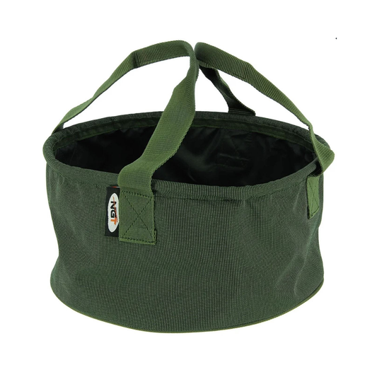 NGT Groundbait Bowl collapsible green PVC fishing bait bowl with handles and welded seams