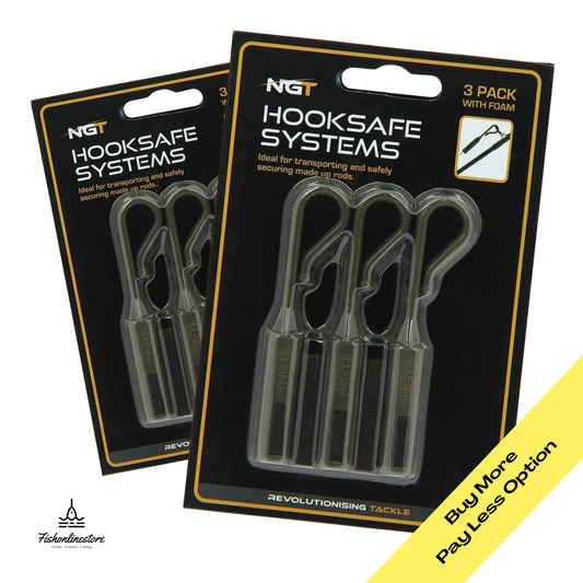 NGT Hooksafe System 3-pack green rod hook protectors with foam for safe transport and storage