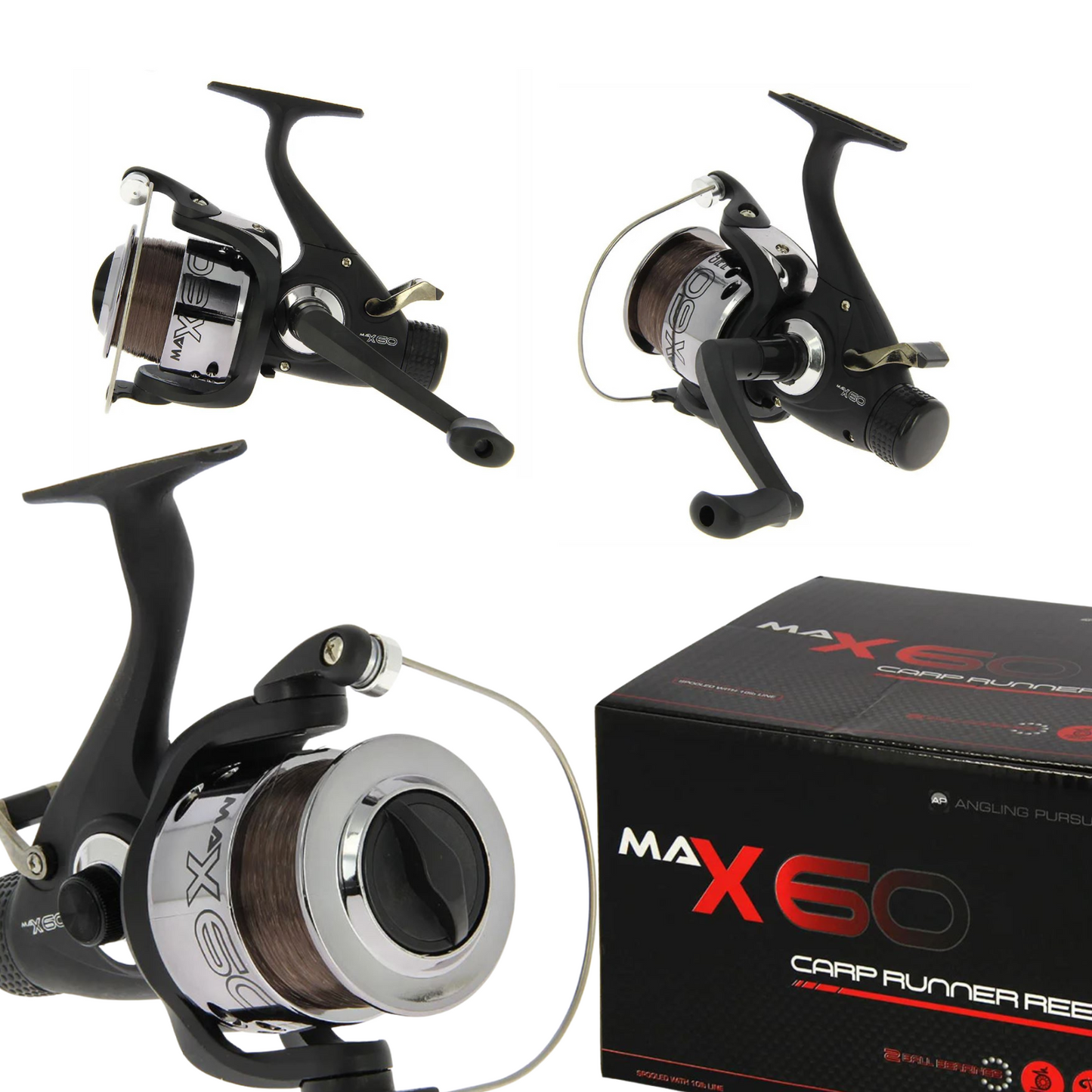 Angling Pursuits Max 60 - 2BB Carp Runner Reel loaded with 10lb Line