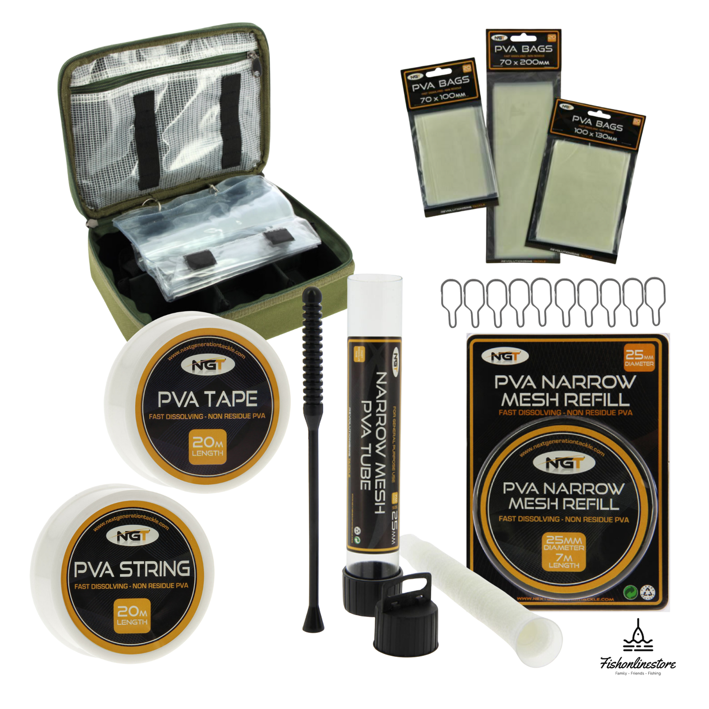 NGT PVA Bundle Pack - 77pc Complete PVA Set Inc NGT PVA Luggage Station - Ideal Gift - Free Tracked Delivery -