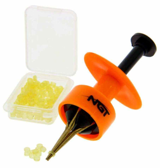 NGT Fishing Pellet Bander with 50 clear pellet bands for easy bait loading