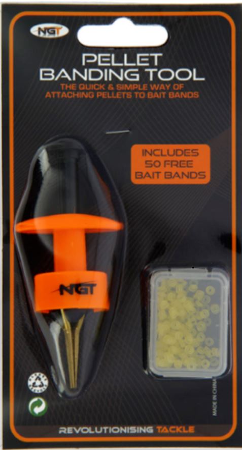 NGT Pellet Bander used by Carp, Course, Pole and Match anglers alike. Proven item with 50 free free pellet bands.