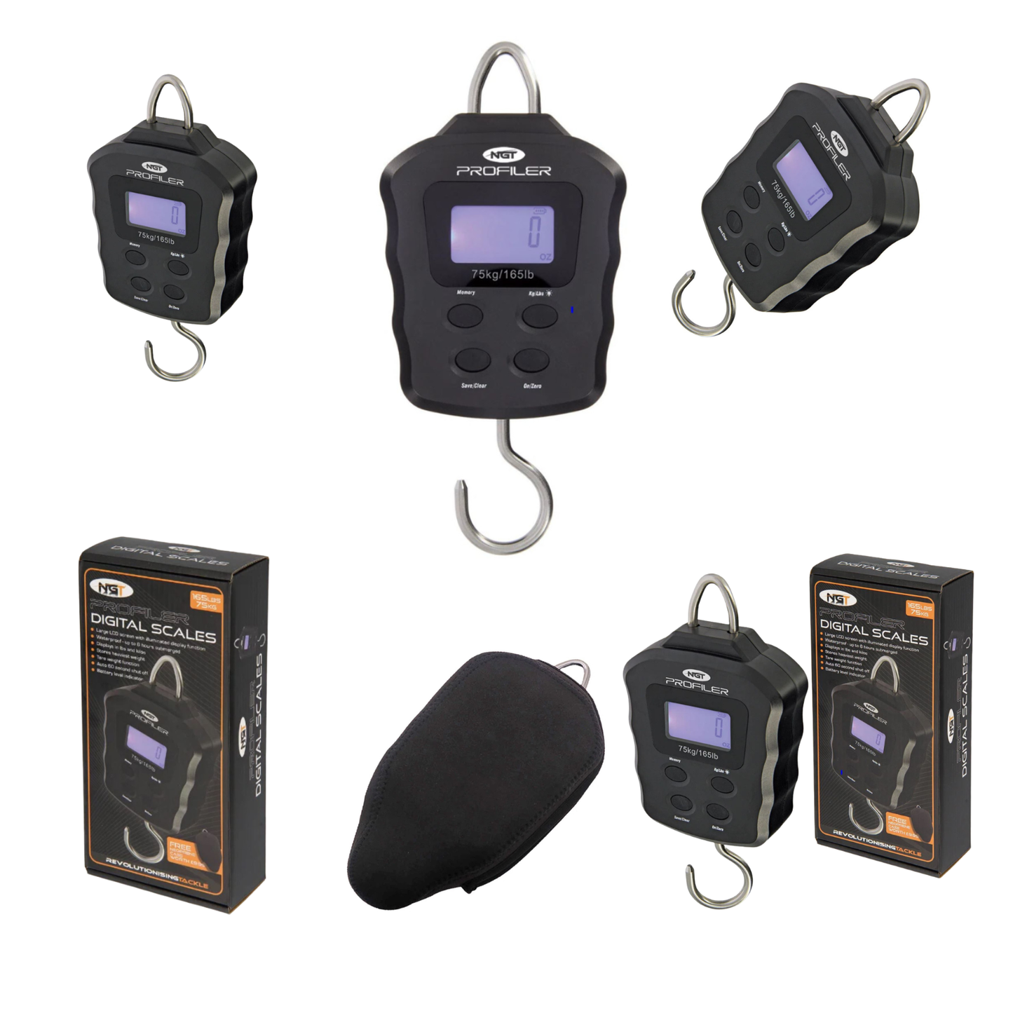 NGT Profiler Scales - Digital 165lb / 75kg Heavy Duty Scales with Free Neoprene Case