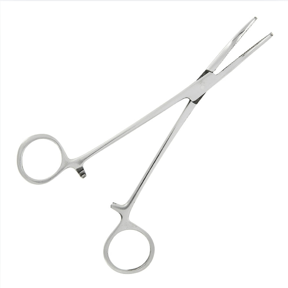 NGT 6" Forceps - Stainless Steel Curved
