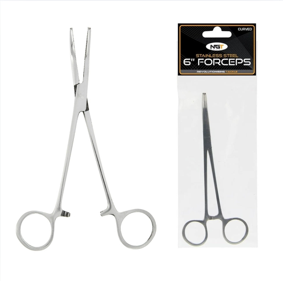 NGT 6" Forceps - Stainless Steel Curved
