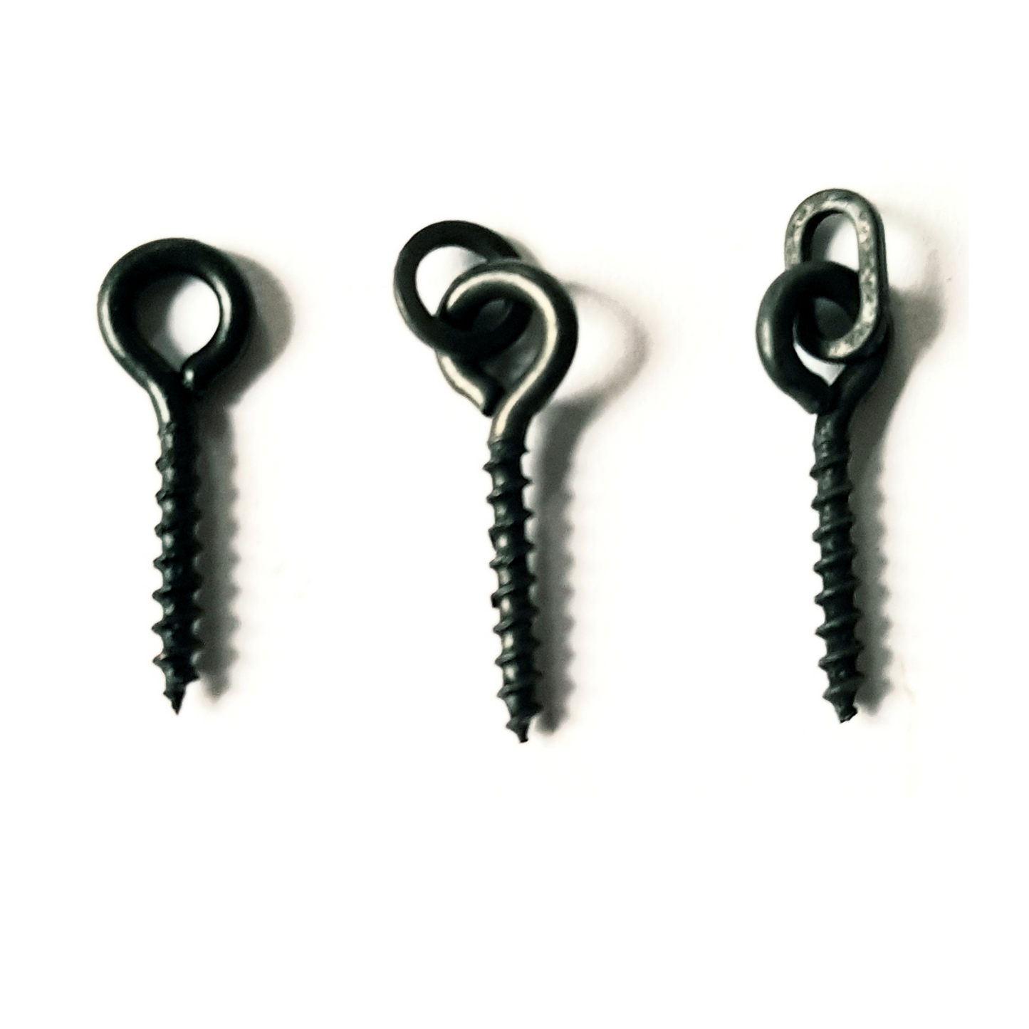Bait Screws 12mm - 3 Types. Standard, With Rig Ring or Oval Link Loop.