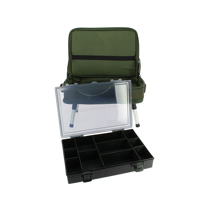 NGT Bivvy Table With Storage - Carp Fishing Case System PLUS - Tackle Box Inc Two Tier Bag System (612-PLUS)