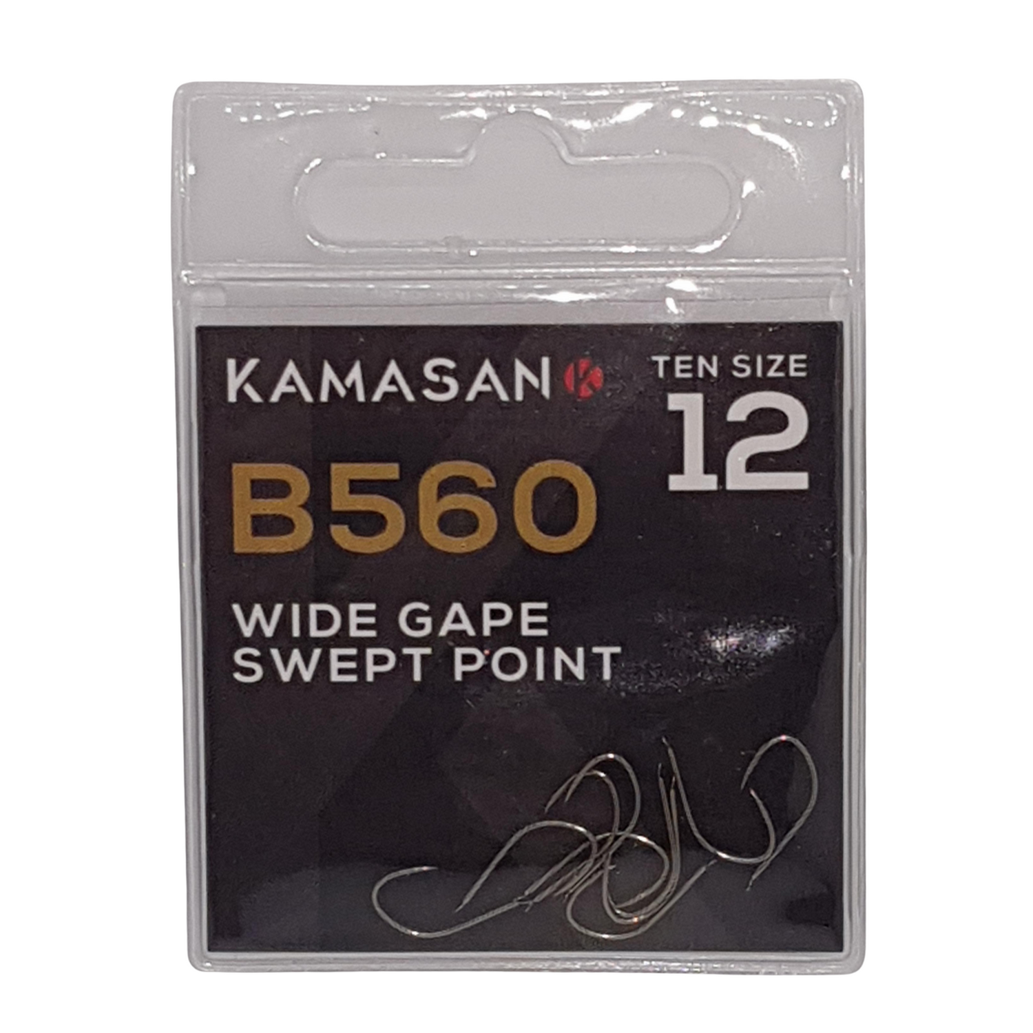 Kamasan B560 Hooks - Size 12 - Micro Barbed - Natural Venue Popular Pattern
