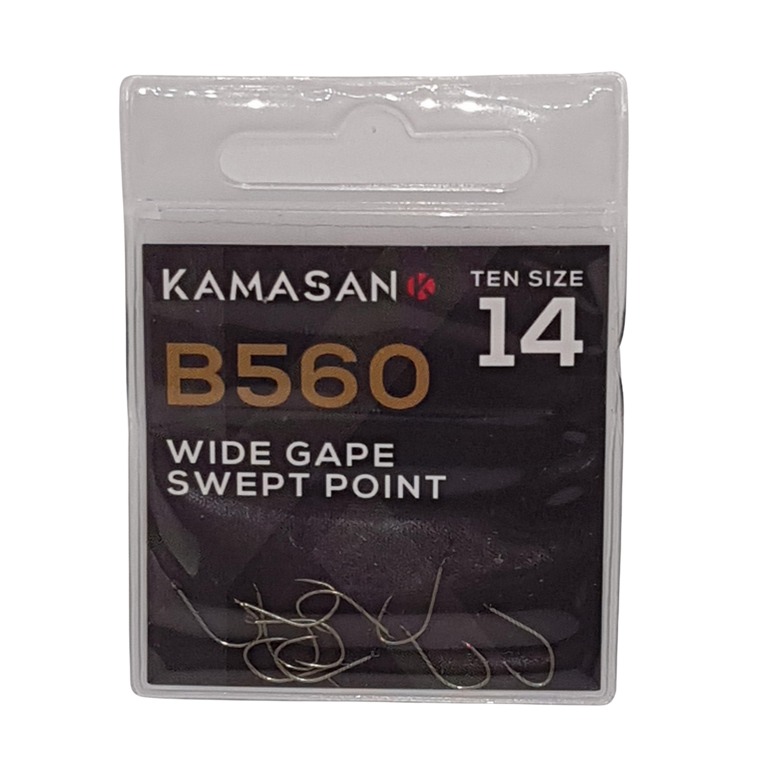 Kamasan B560 Hooks - Size 14 - Micro Barbed - Natural Venue Popular Pattern