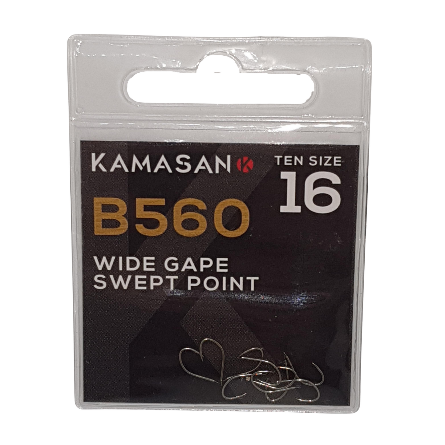 Kamasan B560 Hooks - Size 16 - Micro Barbed - Natural Venue Popular Pattern