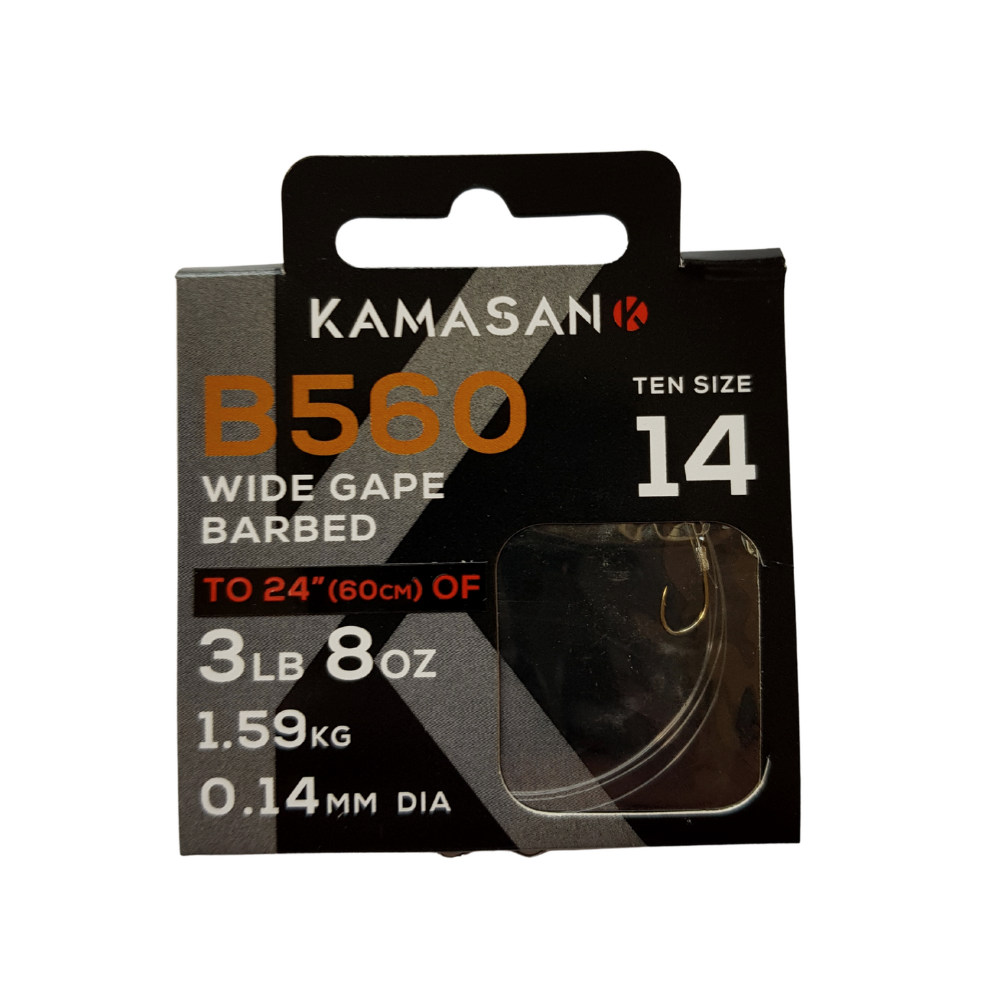 Kamasan B560 Hooks To Nylon 24 60cm.