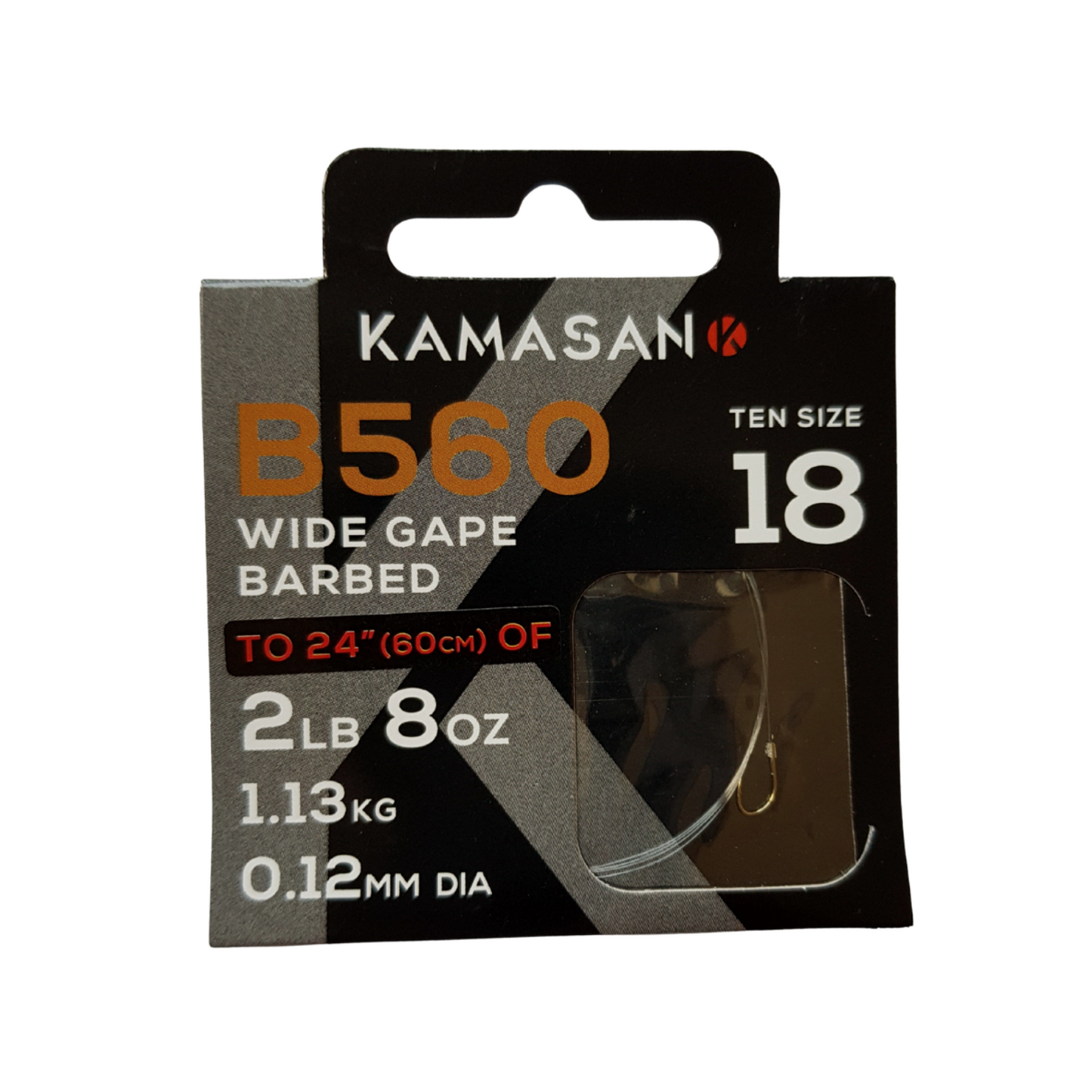 Kamasan B560 Hooks To Nylon 24" 60cm Size 18 - NEW IN!