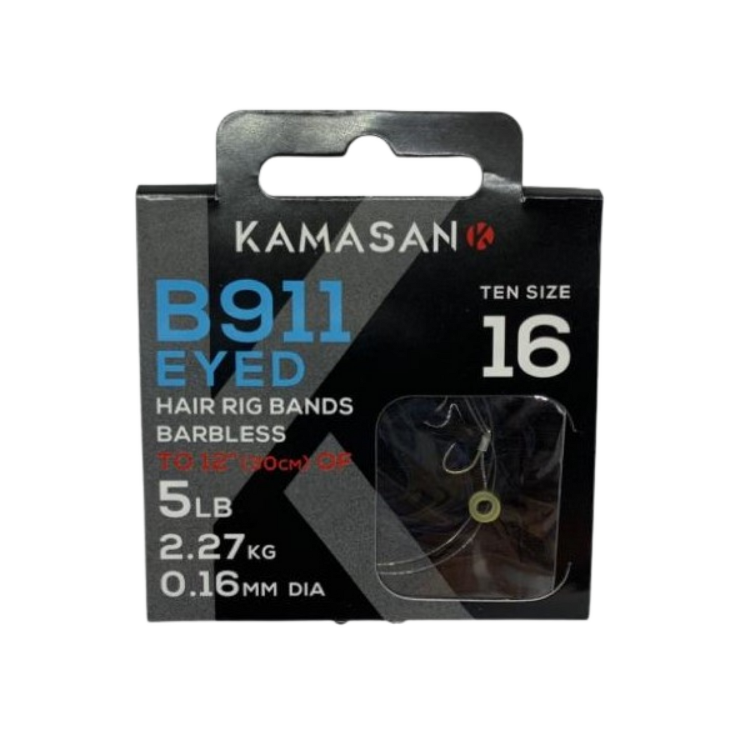 Kamasan B911 Hooks To Nylon with Bait Bands. Size 16