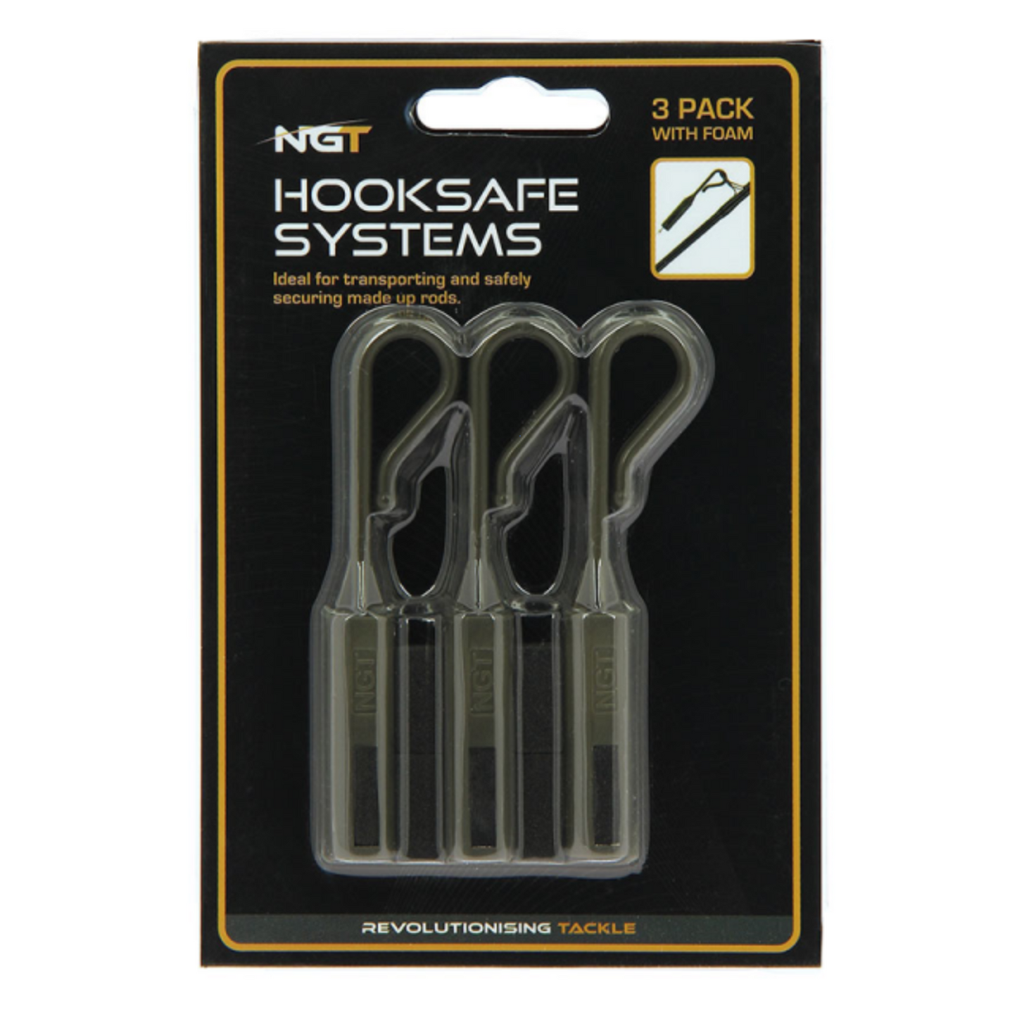 NGT Hooksafe Made Up Rod Systems - 3 Pack in Green