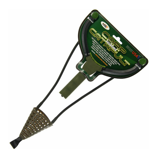 NGT Quality Carp catapult with surgical elastic for medium to long range carp fishing with loose boilies and pellets