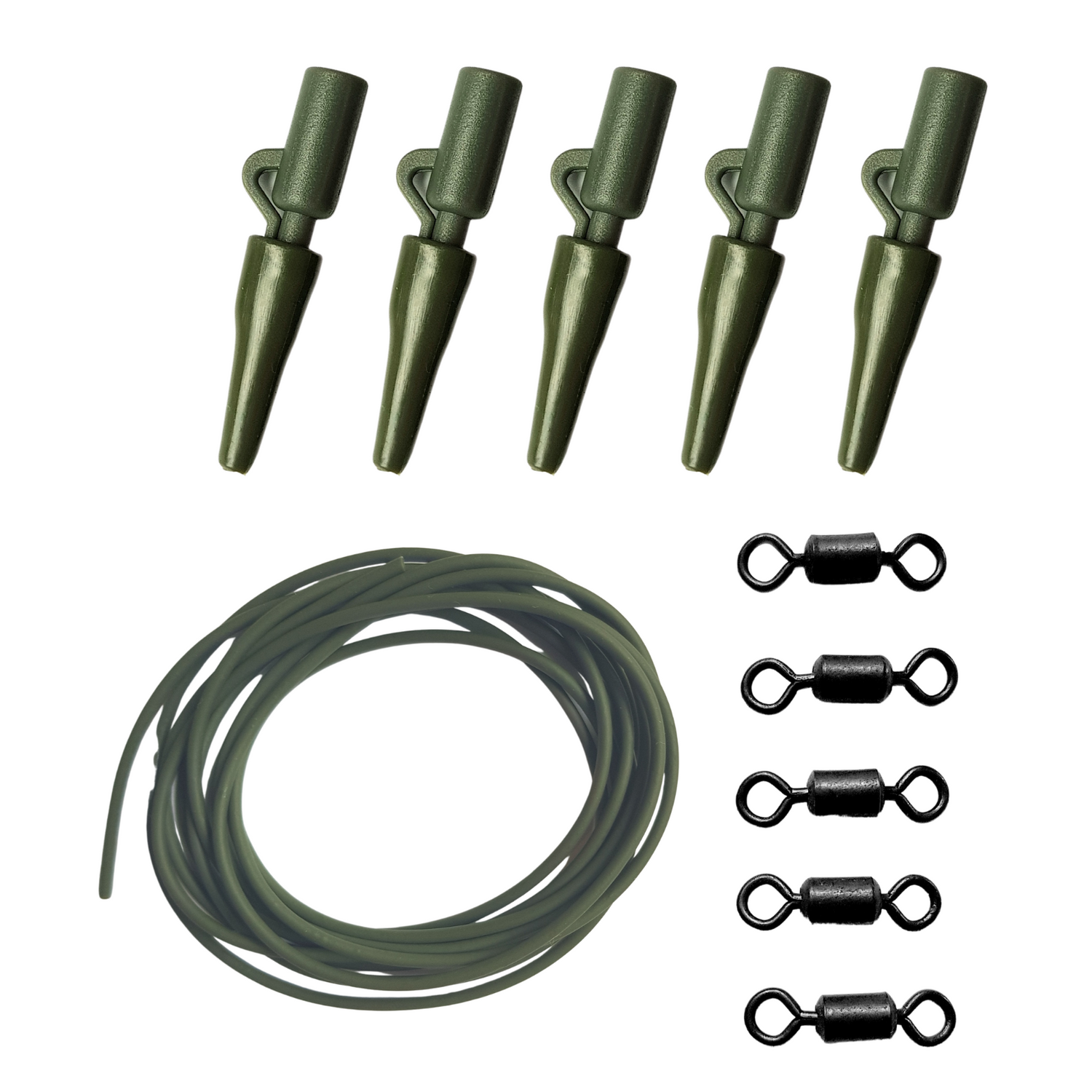 50 Clips De Sécurité Pour Pêche à La Carpe - Vert, Plastique, 6.4x0.9 Cm - Fixation Ligne Et Plomb - 2