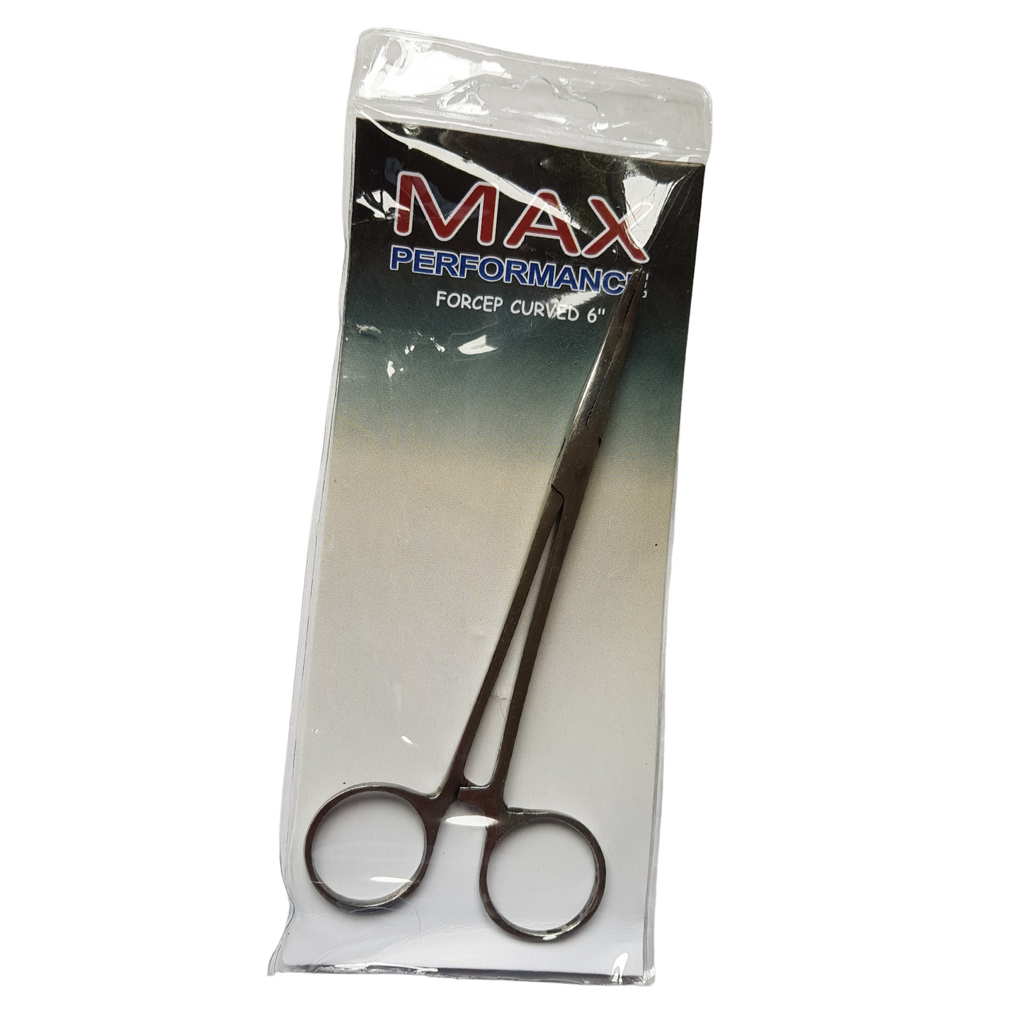 MAX PERFORMANCE CURVED STAINLESS STEEL 6 INCH FORCEPS