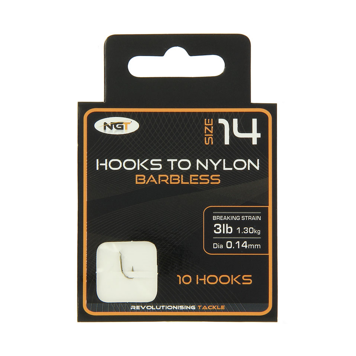 NGT Hooks To Nylon Barbless Size 10
