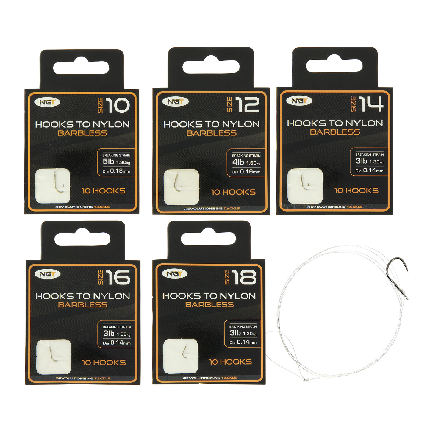 NGT BARBLESS HOOKS TO NYLON. – Fish Online Store UK