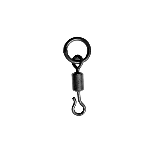 Matt black Quick Change Ring Swivel size 11 for carp fishing tackle with anti-glare finish