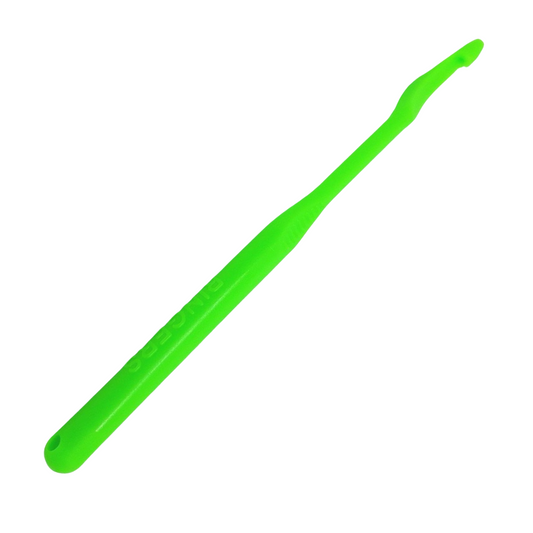 Bright green Ringers Floating Disgorger small size fishing tool that floats for easy spotting
