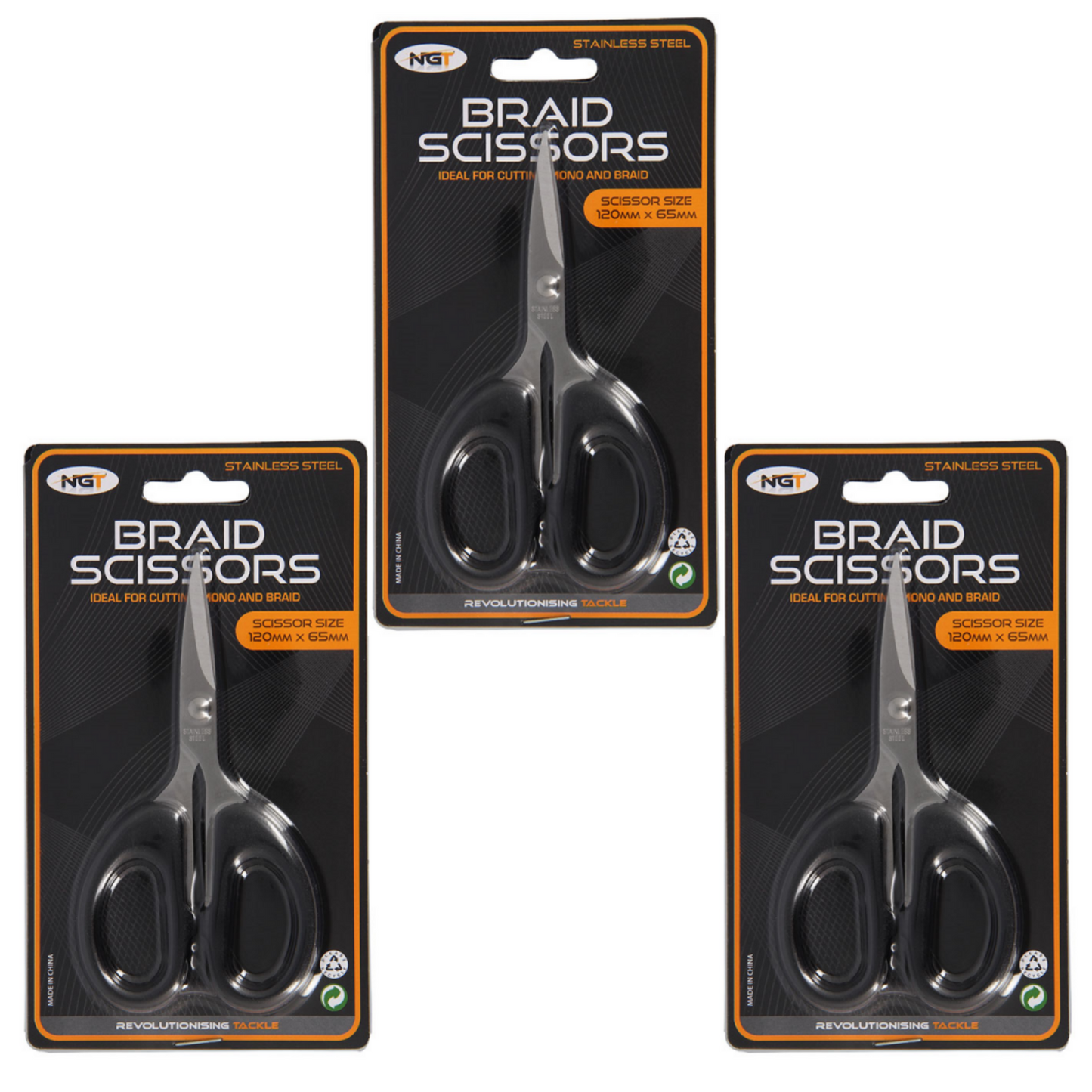 NGT Black Ultra Sharp Stainless Steel Braid Scissors.