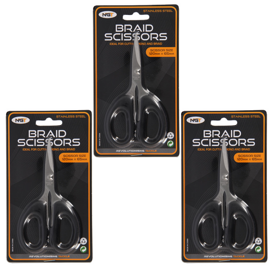 NGT Black Ultra Sharp Stainless Steel Braid Scissors.