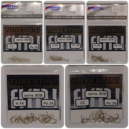 Tubertini 808 Series Bronzato Barbless Hook - Various Sizes - Packs Of 25.