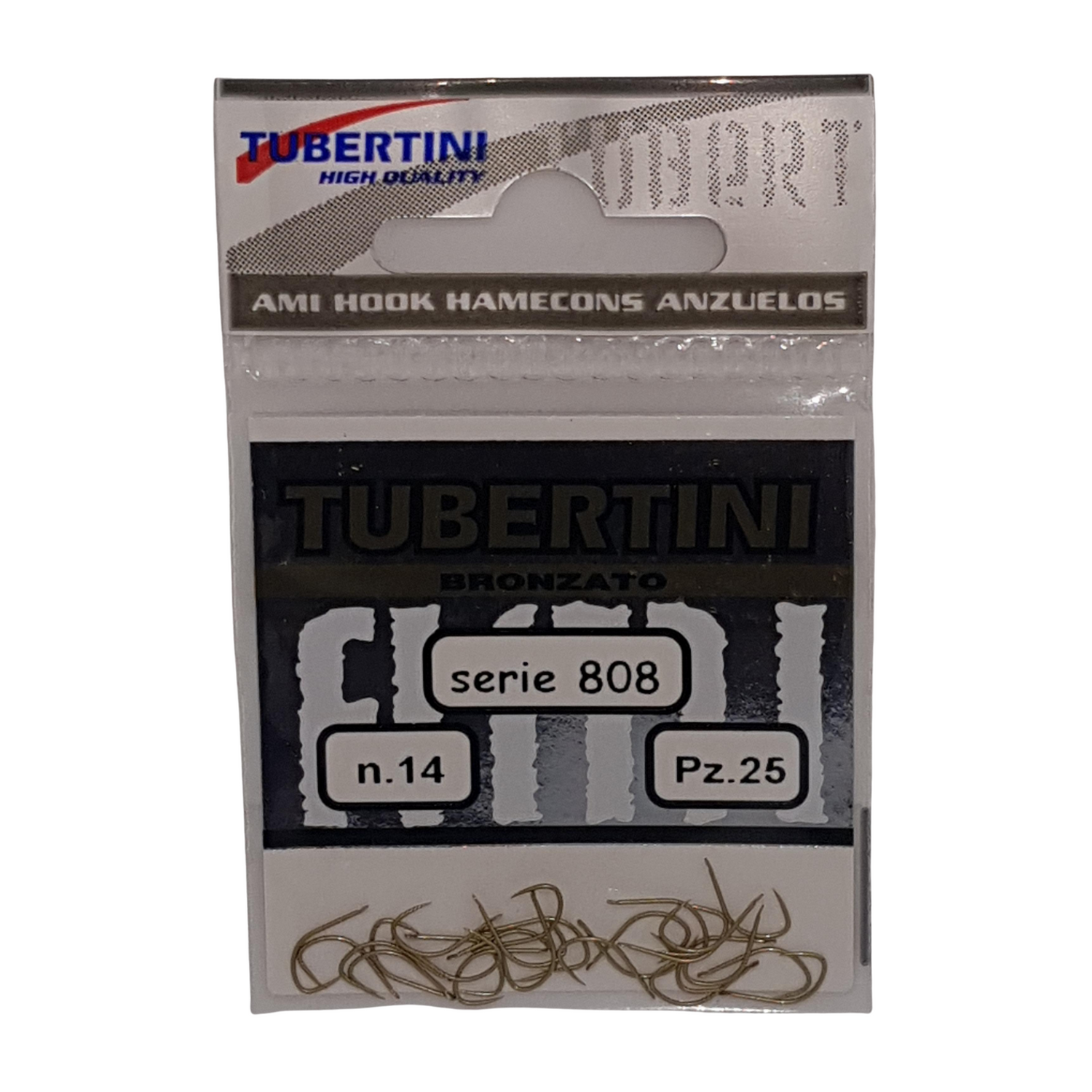 Tubertini 808 Series Bronzato Barbless Hook - Size 14 - Packs Of 25.