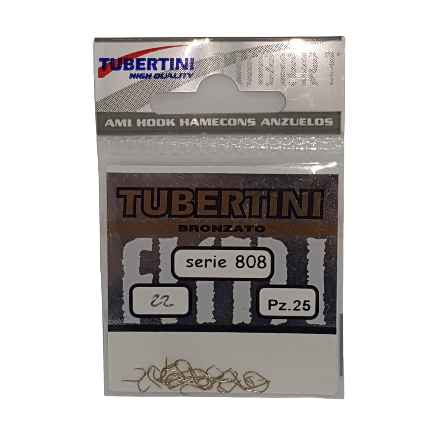 Tubertini 808 Series Bronzato Barbless Hook - Size 22 - Packs Of 25.